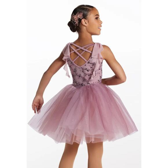 Dance Costume Weissman 16263 Medium Child Pink Embroidery Ballet YAGP Glitter - Picture 2 of 3